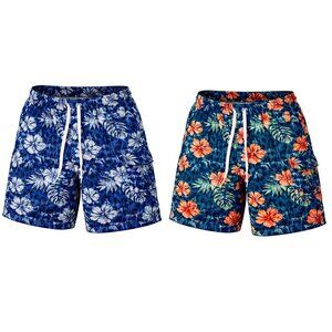 Men’s 2 Pack Swim Trunks Cargo Shorts Quick Dry Mesh Liner Board Swim Shorts